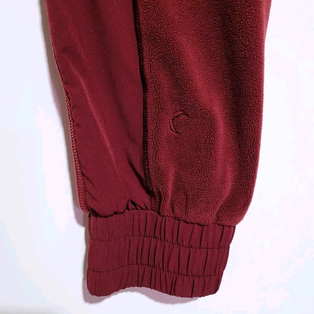 ZYIA ACTIVE Burgundy‎ Velour Jogger Sweatpants Womens XL Zipper Pockets Cozy - Picture 7 of 9